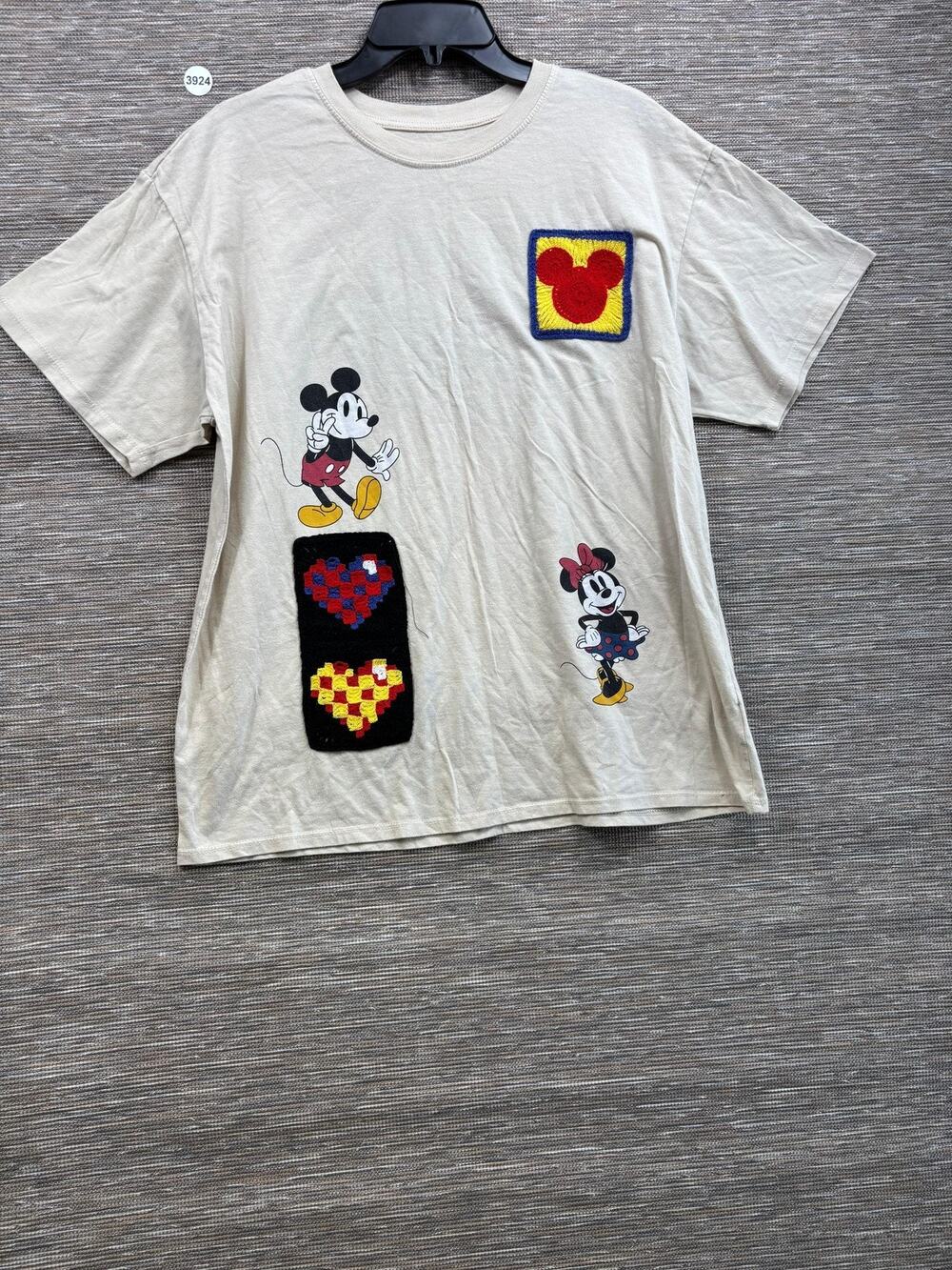 Disney Happy Moments Shirt Girls Size XL Beige Mickey Minnie Graphic Tee